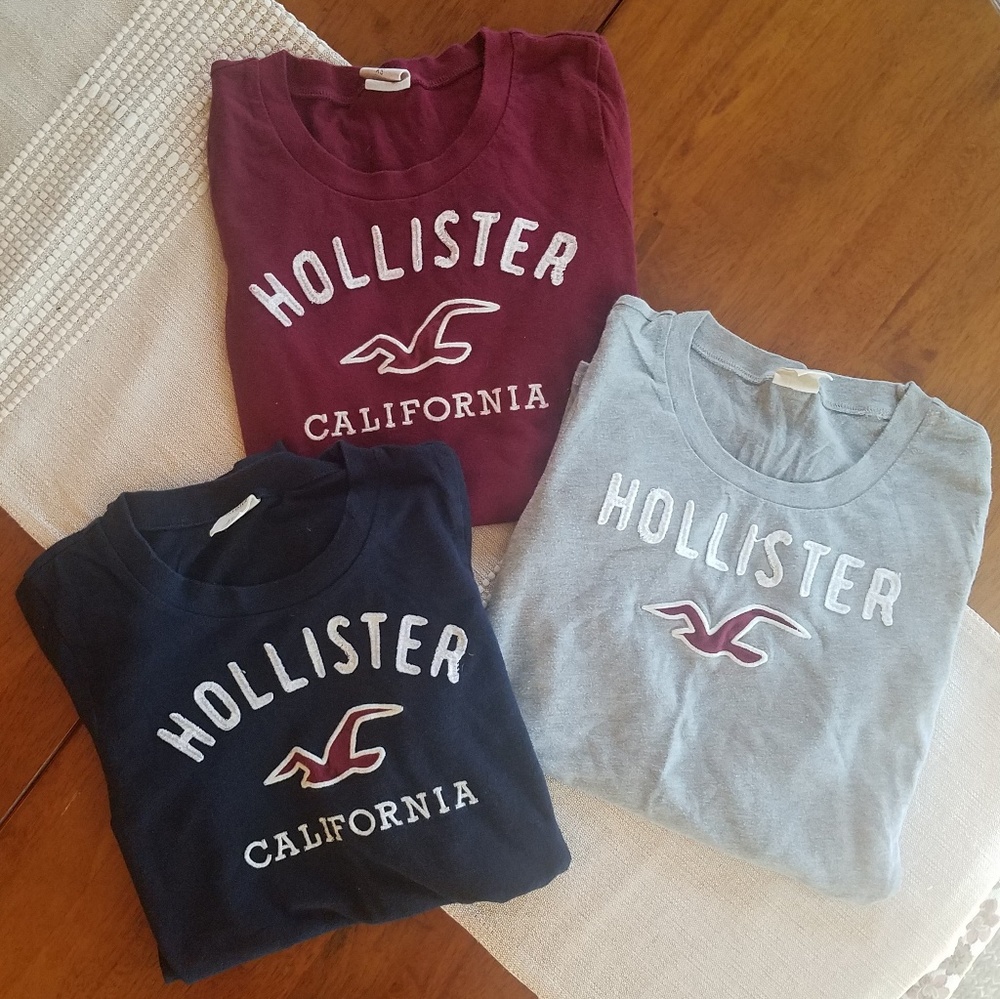 BUNDLE - 3 HOLLISTER LONG SLEEVE SHIRTS / TEES